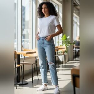 American Eagle Outfitters Light Blue Straight Leg Jeans